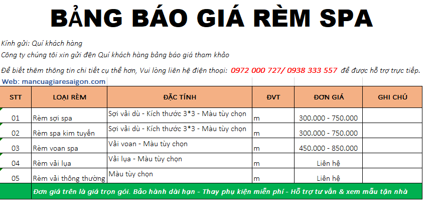 Giá rèm spa-mancuagiaresaigon.com Giá rèm spa, rèm spa, rèm trang trí spa, rèm cửa spa