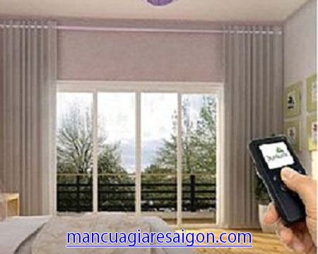 Rèm vải tự động màu xám (RTD004)